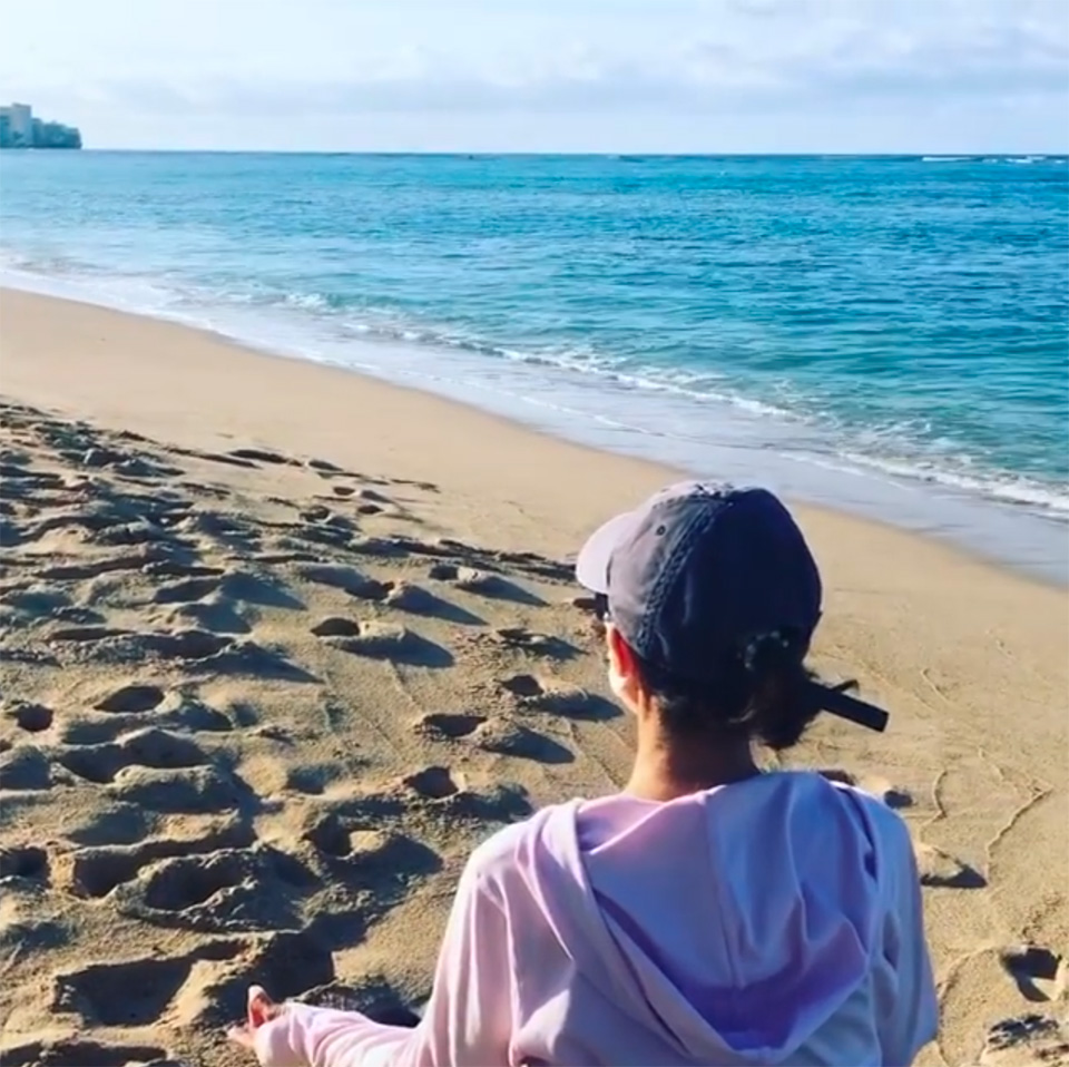 海での瞑想、やってみたかった事叶う｜ハワイ ロミロミマッサージ